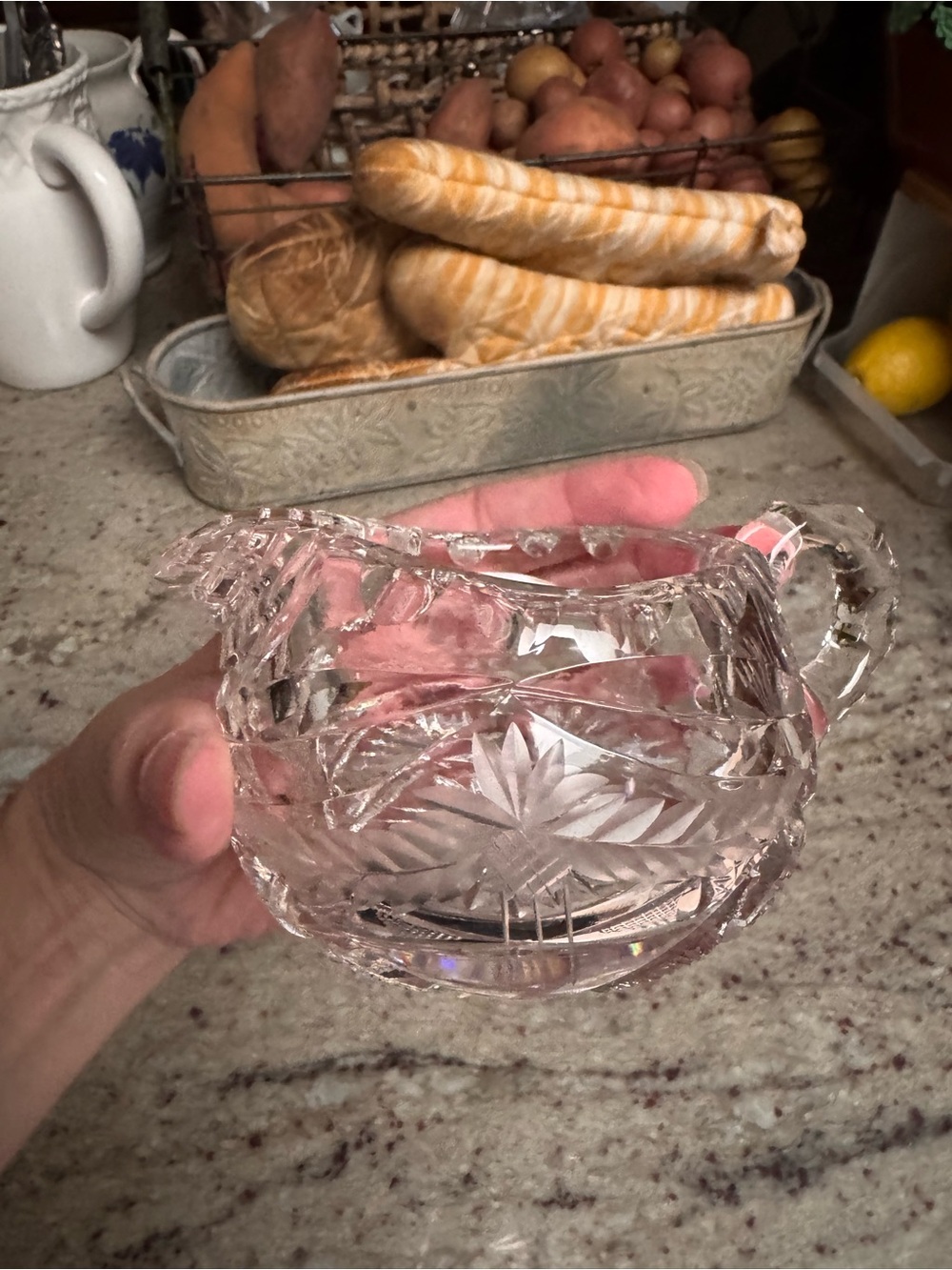 Vintage Cut Crystal Mini Creamer